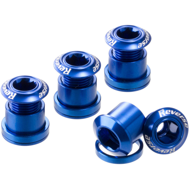 Load image into Gallery viewer, Reverse Chainring Bolt Set 8pc - Blue