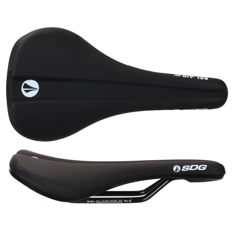Load image into Gallery viewer, SDG Bel-Air V3 Saddle Steel Rails Black