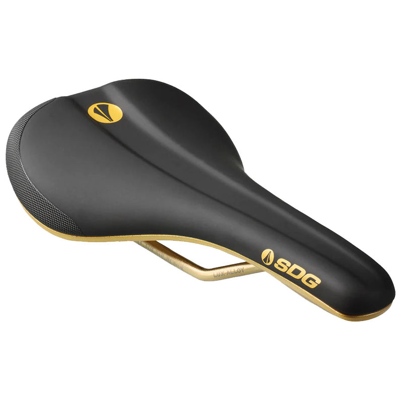 Load image into Gallery viewer, SDG Bel-Air V3 Galaxic Saddle Lux Rails Black/Gold