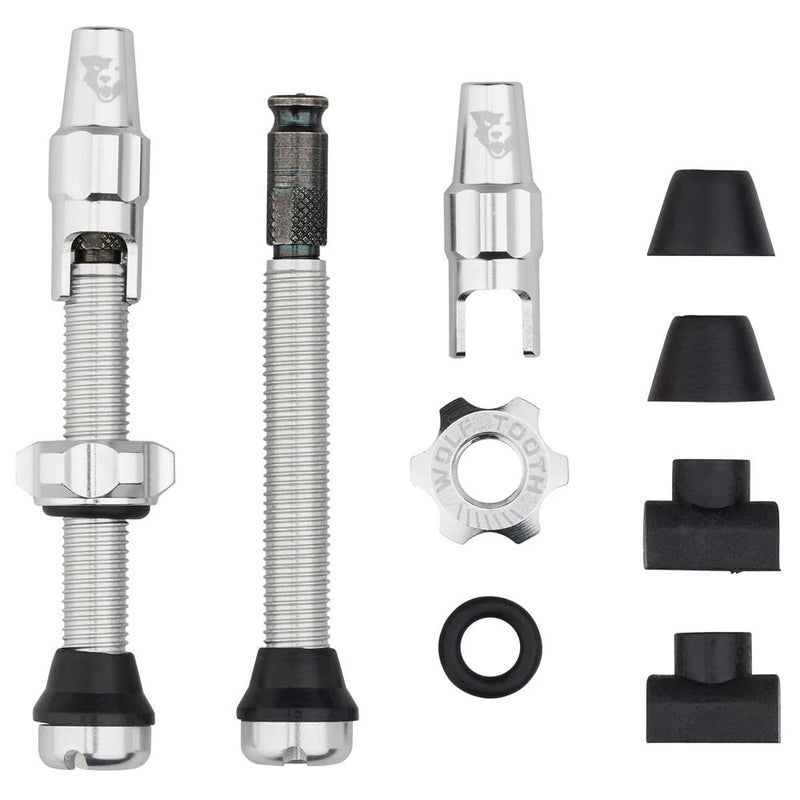 Load image into Gallery viewer, Wolf Tooth Components Tubeless Valve Stem Kit Clik Valve 44mm Raw Silver