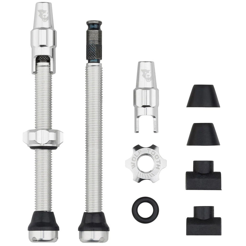 Load image into Gallery viewer, Wolf Tooth Components Tubeless Valve Stem Kit Clik Valve 60mm Raw Silver