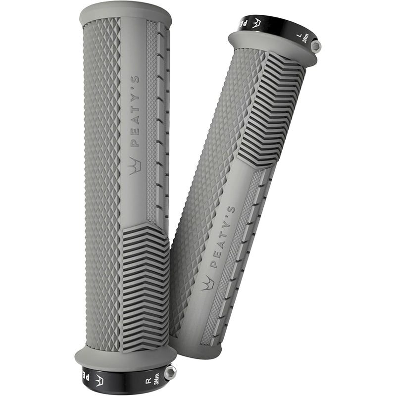 Load image into Gallery viewer, Peaty's Race Control Knurl Thick Lock-On Grips Pair Slate