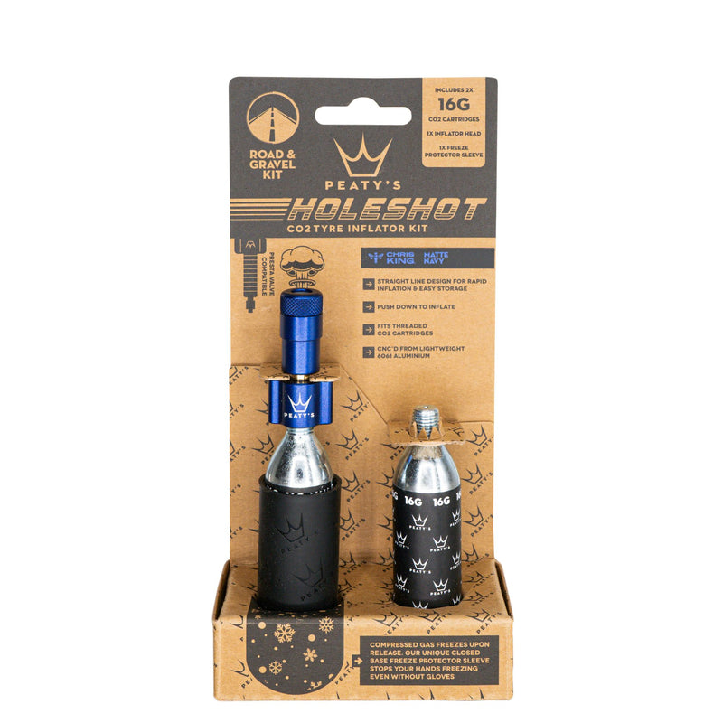 Load image into Gallery viewer, Peaty's Holeshot CO2 Gravel/Road Inflator w/Cart Navy
