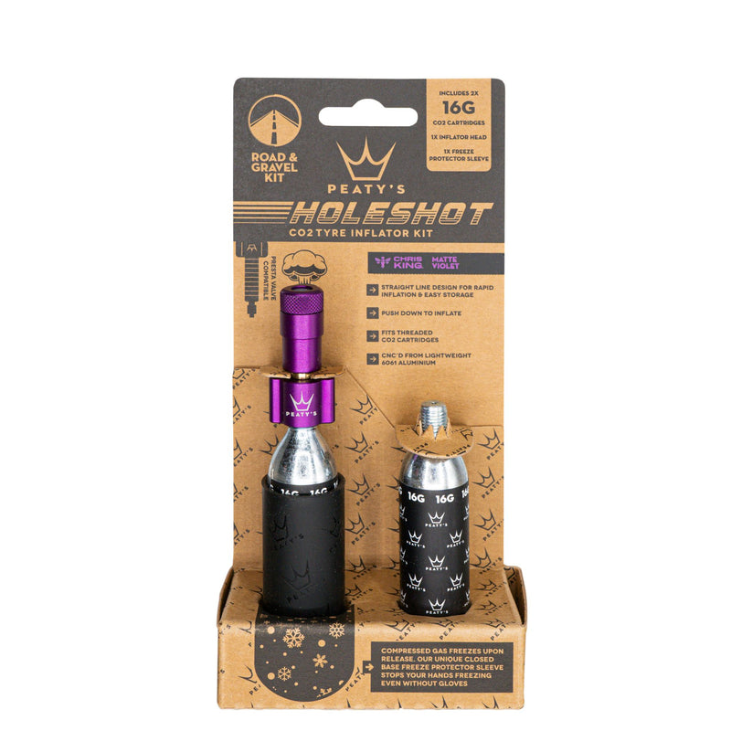 Load image into Gallery viewer, Peaty's Holeshot CO2 Gravel/Road Inflator w/Cart Violet