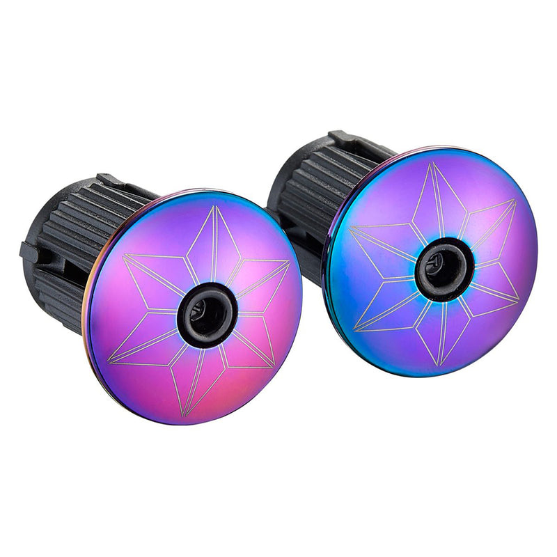 Load image into Gallery viewer, Supacaz Star Plugz Bar Plugs Anodized Oil Slick
