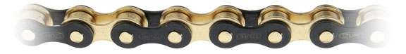 Load image into Gallery viewer, Izumi Chain ECO 1/8" Chain Jet Black/Gold