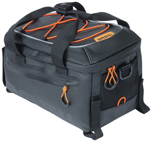 Basil Miles Trunk Bag - 7L Strap Mount Black/Orange
