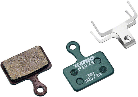 Tektro F10XS Disc Brake Pads - Low Noise Resin For Use With Flat Mount Caliper Green