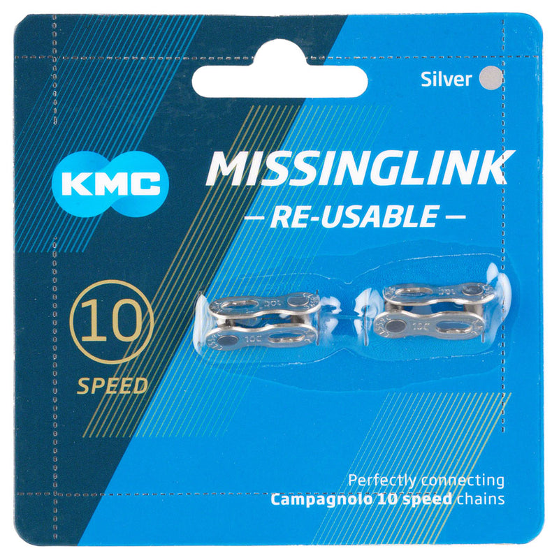 Load image into Gallery viewer, KMC MissingLink CL559CR Connector Campagnolo - 10-Speed Reusable Silver 2 Pairs/Card
