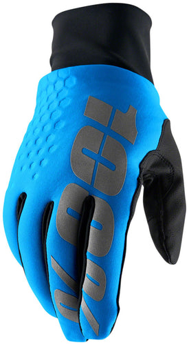 100% Hydromatic Brisker Gloves - Blue Full Finger Medium