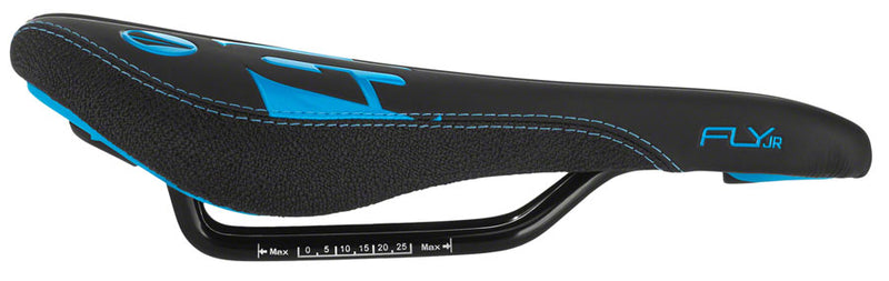 Load image into Gallery viewer, SDG Fly Jr Saddle Steel Rails - Blk/Cyan
