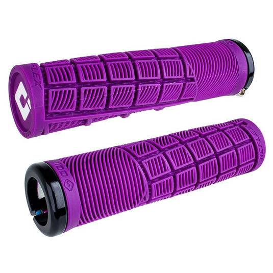 ODI Reflex V2.1 Grips - White/Purple Lock-On