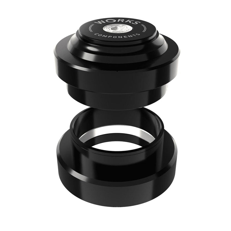 Load image into Gallery viewer, Works Components 1.0deg EC44-EC44 Angleset Headset : EC44/28.6 | EC44/40 External Threadless Complete Black Set 3 110-119mm
