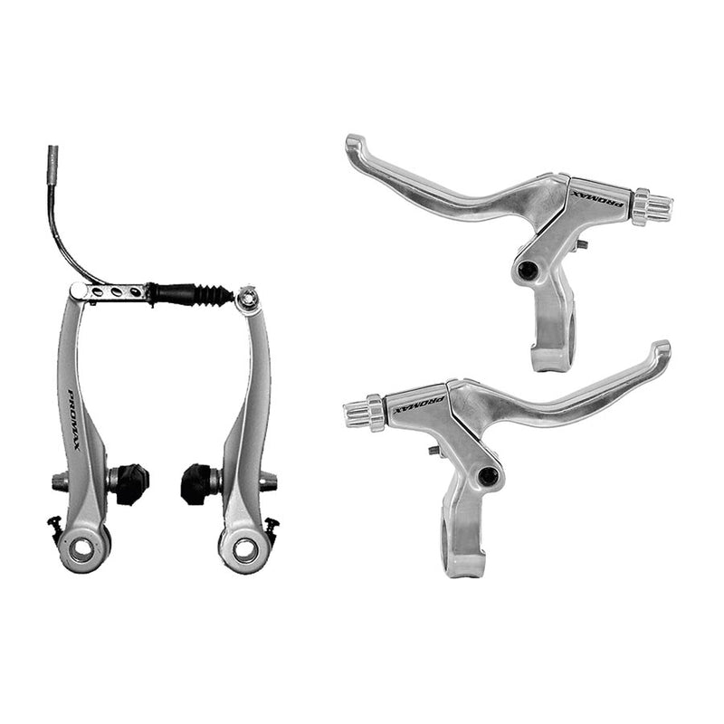 Load image into Gallery viewer, Promax TX V-Brake and Lever Set Front and Rear Silver
