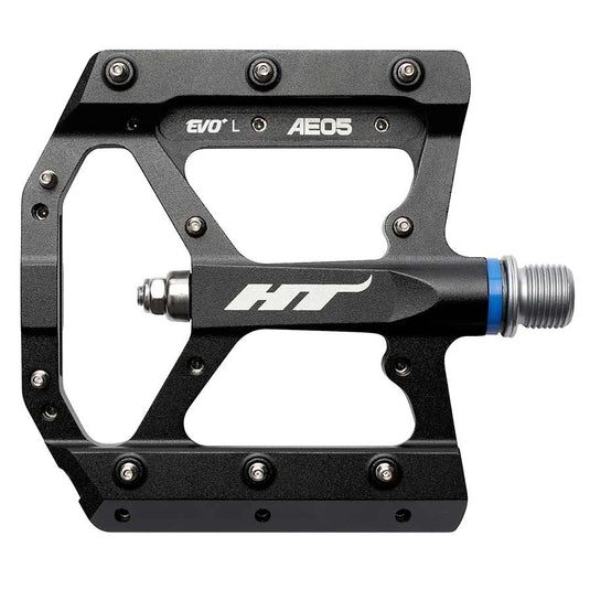 HT Components AE05 EVO+ Platform Pedals Body: Aluminum Spindle: Cr-Mo 9/16 Black Pair