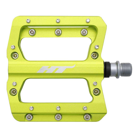 HT Components AN14A Nano Platform Pedals Body: Aluminum Spindle: Cr-Mo 9/16 Green Pair