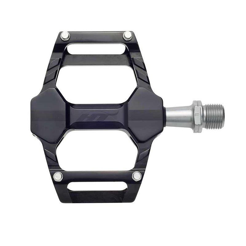 Load image into Gallery viewer, HT Components AR06 Cheetah Platform Pedals Body: Aluminum Spindle: Cr-Mo 9/16'' Black Pair
