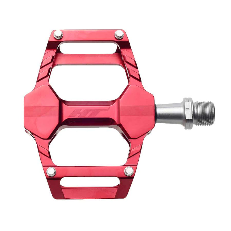 Load image into Gallery viewer, HT Components AR06 Cheetah Platform Pedals Body: Aluminum Spindle: Cr-Mo 9/16'' Red Pair
