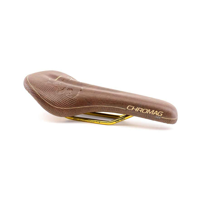 Load image into Gallery viewer, Chromag Trailmaster DT Saddle 280 x 135mm 305g Rawhide/Gold Rails
