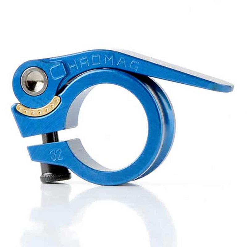 Load image into Gallery viewer, Chromag Seatpost clamp with QR 35mm Blue
