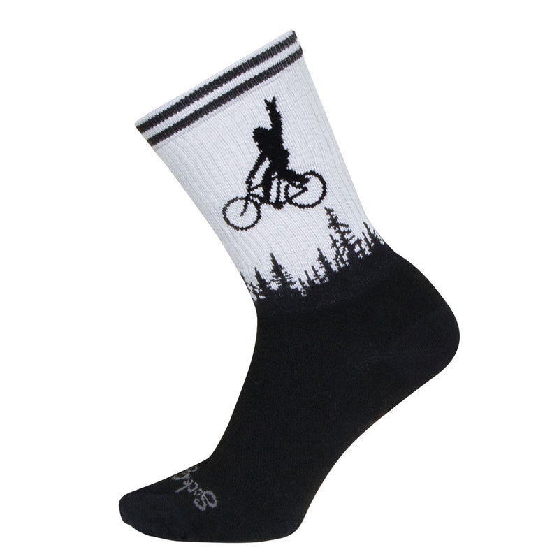 Load image into Gallery viewer, Sockguy Squatchit Socks 9-13 Black/White
