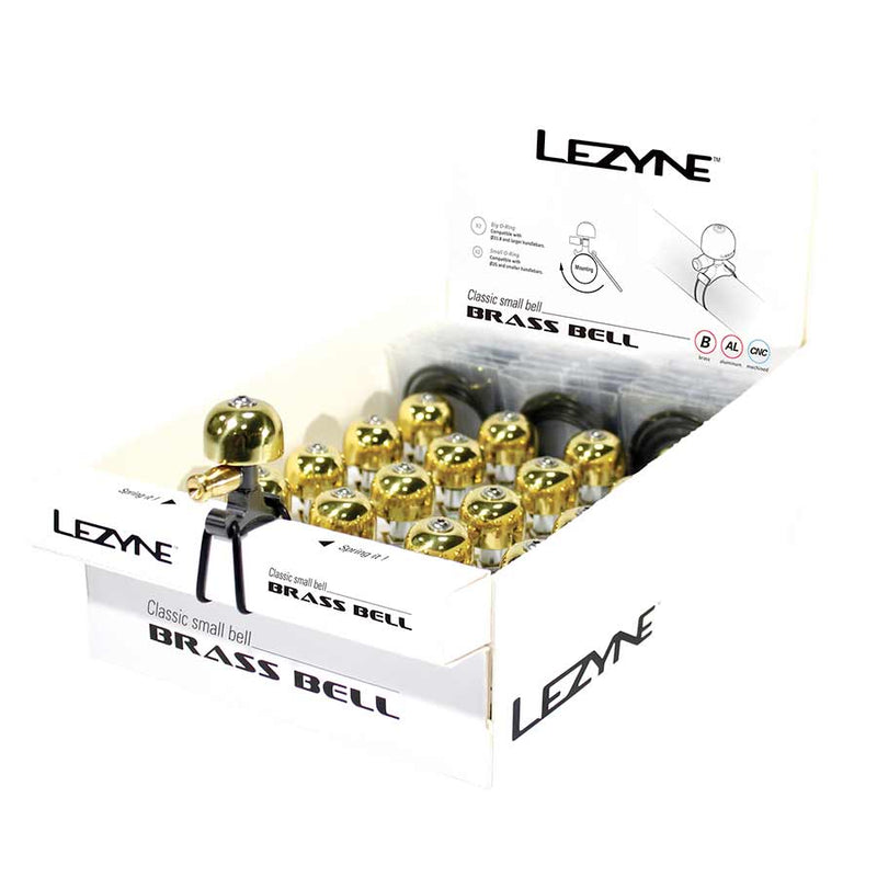 Load image into Gallery viewer, Lezyne Classic Brass Bell Brass/Black Small 16pcs
