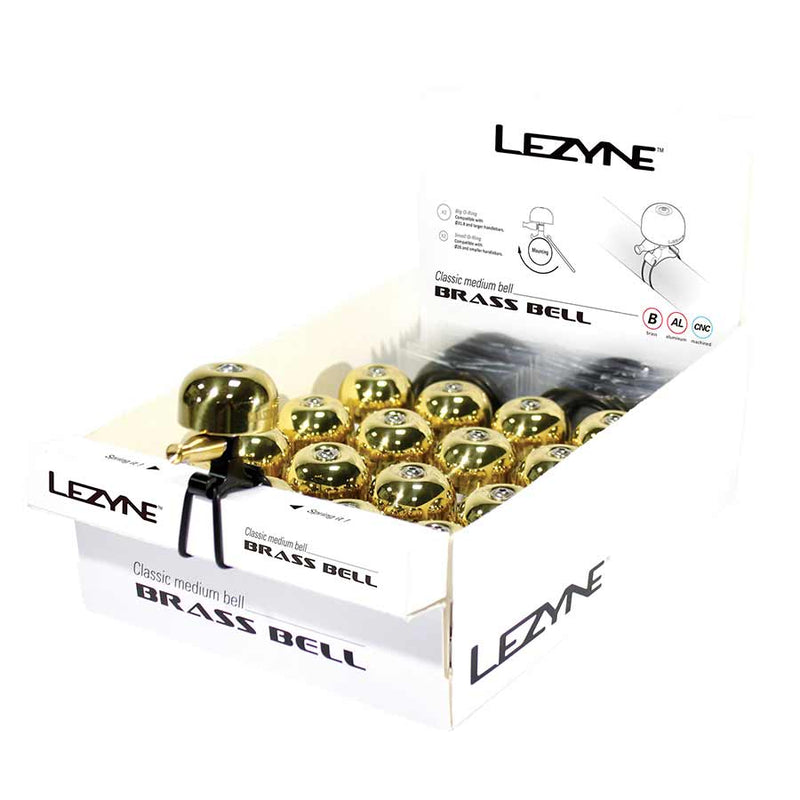 Load image into Gallery viewer, Lezyne Classic Brass Bell Brass/Black Medium 14pcs
