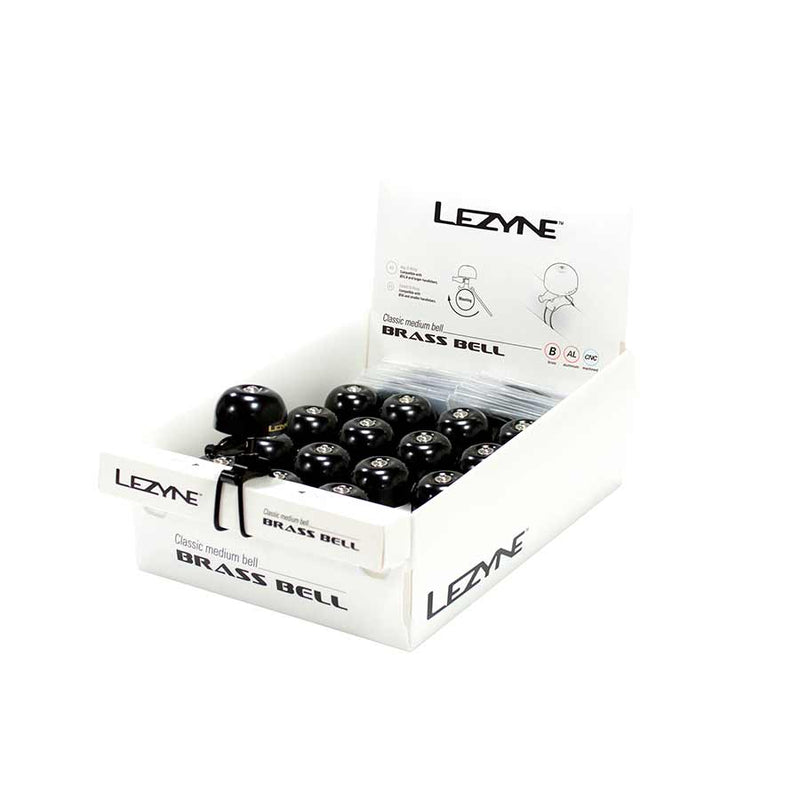Load image into Gallery viewer, Lezyne Classic Brass Bell Black/Black Medium 14pcs
