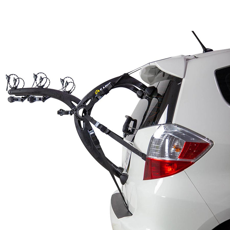 Load image into Gallery viewer, Saris BONES EX Trunk Mount Rack Bikes: 3 Max weight per bike: 35 lb
