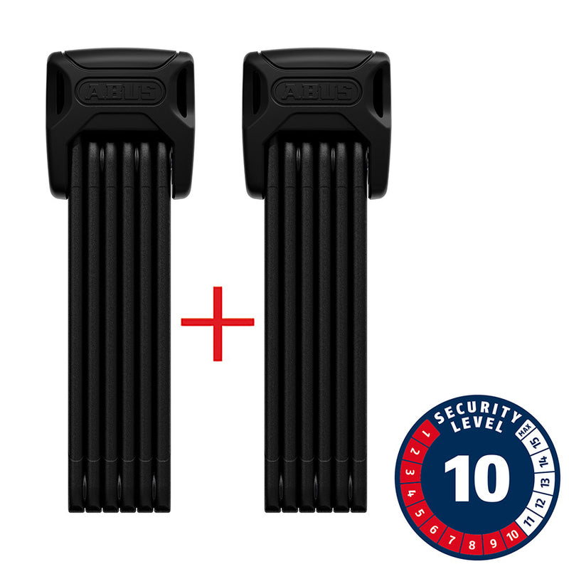 Load image into Gallery viewer, Abus Bordo XPlus 6000K Twinset Folding Lock Key 90cm 3' 5mm Black
