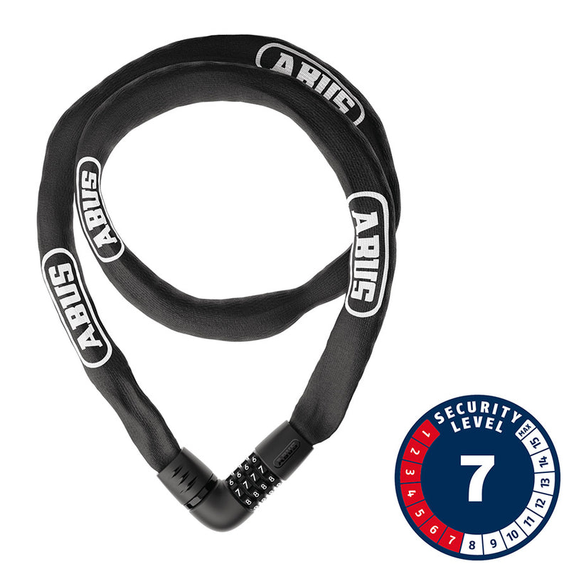 Load image into Gallery viewer, Abus Tresor 6807C Chain Lock Combination 7mm 140cm 4.6' Black
