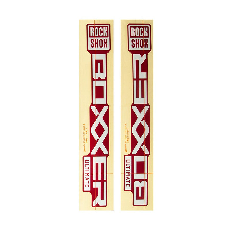 Load image into Gallery viewer, RockShox Decal Kit for BoXXer Ultimate D1 Silver for Boxxer Electric Red
