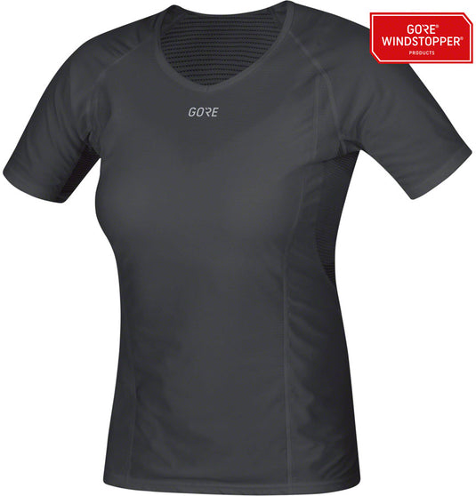 GORE® M WINDSTOPPER Base Layer Shirt - Black Womens Large