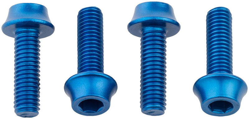 Load image into Gallery viewer, Wolf Tooth Water Bottle Cage Bolts - Set/4 Aluminum Blue
