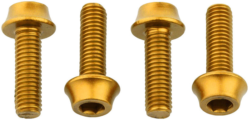 Load image into Gallery viewer, Wolf Tooth Water Bottle Cage Bolts - Set/4 Aluminum Gold
