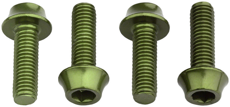 Load image into Gallery viewer, Wolf Tooth Water Bottle Cage Bolts - Set/4 Aluminum Olive
