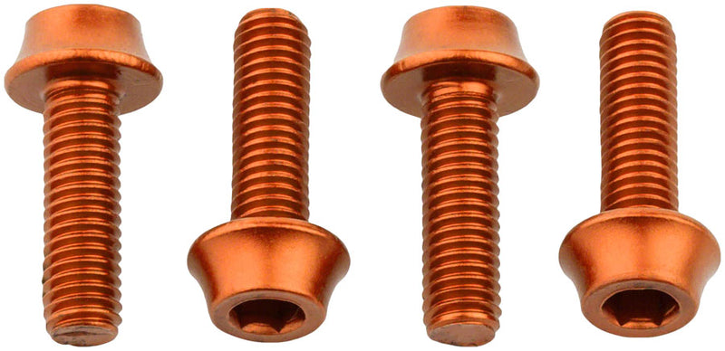 Load image into Gallery viewer, Wolf Tooth Water Bottle Cage Bolts - Set/4 Aluminum Orange
