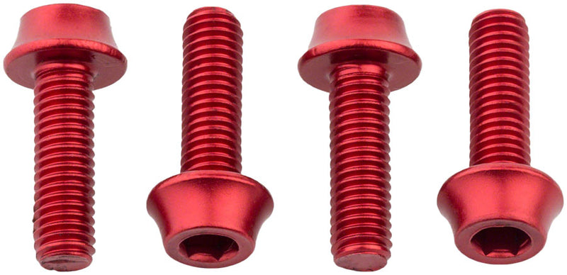 Load image into Gallery viewer, Wolf Tooth Water Bottle Cage Bolts - Set/4 Aluminum Red
