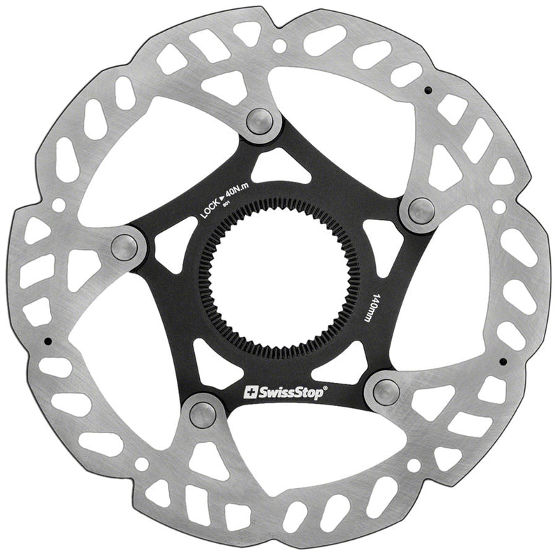 Load image into Gallery viewer, SwissStop Catalyst Pro Disc Rotor - 140mm CenterLock Silver/Black
