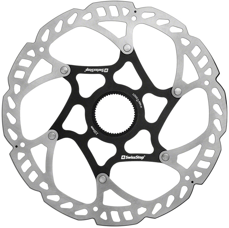Load image into Gallery viewer, SwissStop Catalyst Pro Disc Rotor - 220mm CenterLock Silver/Black
