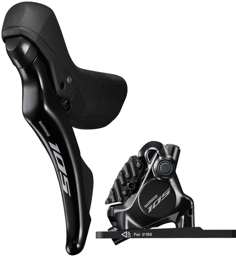 Load image into Gallery viewer, Shimano 105 105 ST-R7120-L Shift/Brake Lever BR-R7170 Hydraulic Disc Brake Caliper - Left/Front 2x Flat Mount BLK
