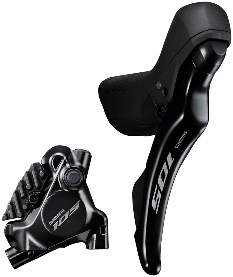 Load image into Gallery viewer, Shimano 105 105 ST-R7120-R Shift/Brake Lever BR-R7170 Hydraulic Disc Brake Caliper - Right/Rear 12-Speed Flat Mount BLK
