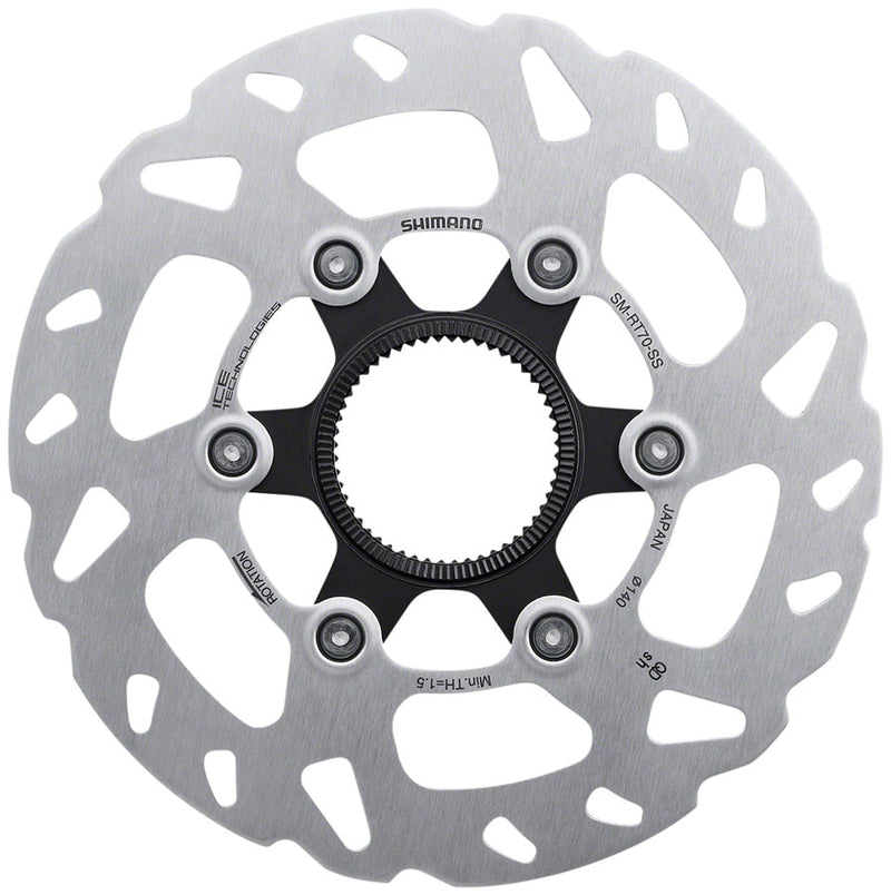 Load image into Gallery viewer, Shimano SLX SM-RT70-SSI Disc Brake Rotor - 140mm Center Lock Silver
