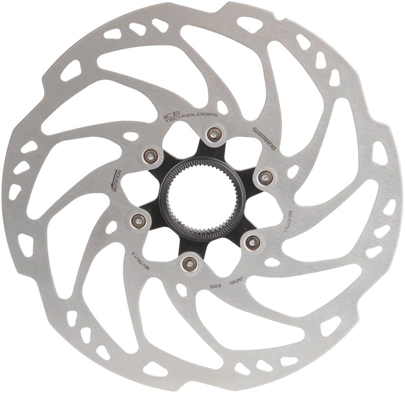 Load image into Gallery viewer, Shimano SLX SM-RT70-LE Disc Brake Rotor - 203mm Center Lock Silver
