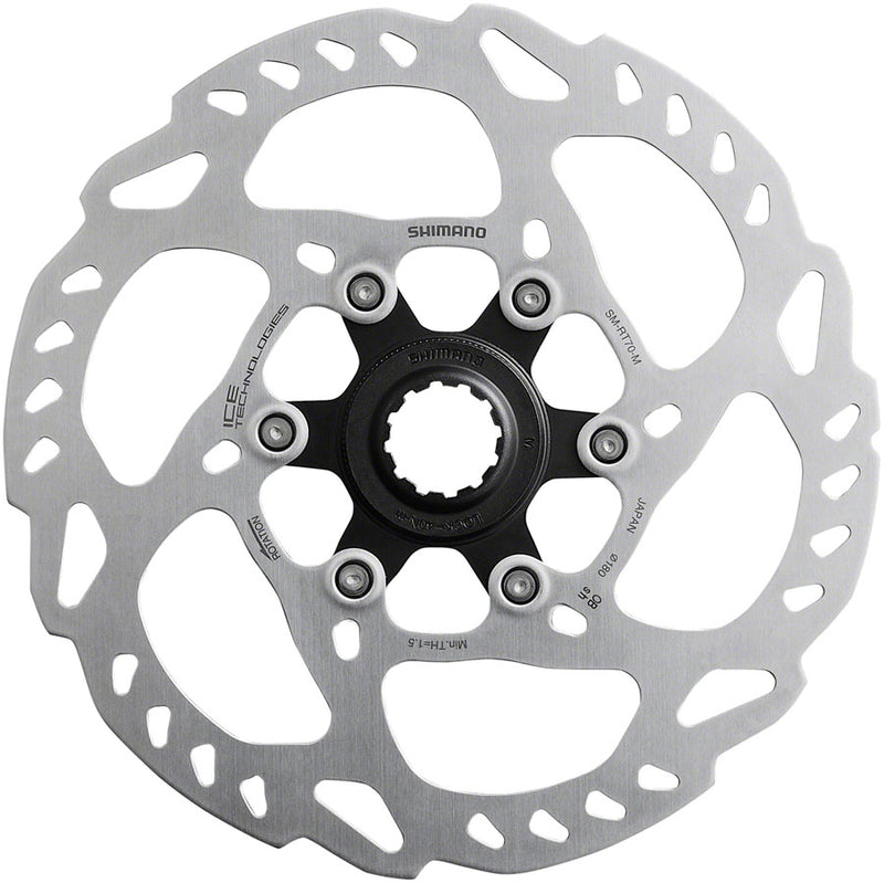 Load image into Gallery viewer, Shimano SLX SM-RT70-ME Disc Brake Rotor - 180mm Center Lock Silver
