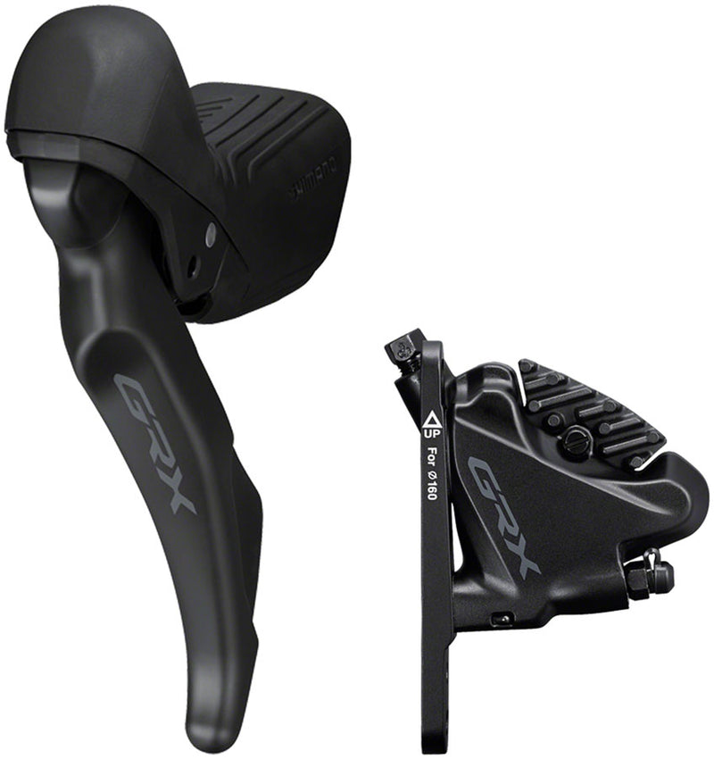 Load image into Gallery viewer, Shimano GRX ST-RX610 Shift/Brake Lever BR-RX400 Hydraulic Disc Brake Caliper - Left/Front 2x Flat Mount Caliper BLK
