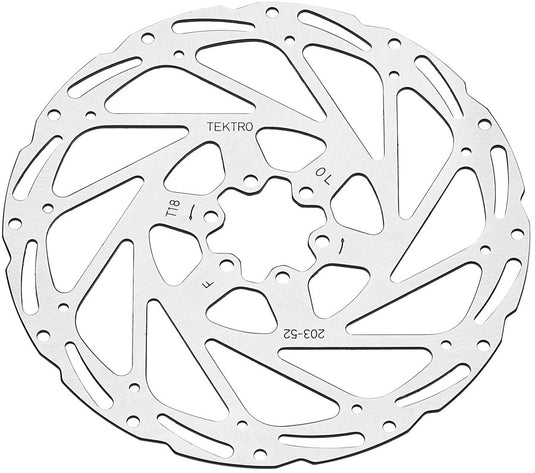 Tektro TR203-52 Disc Rotor - 203mm 6-Bolt 1.8mm Thickness For 2-Piston Calipers Silver