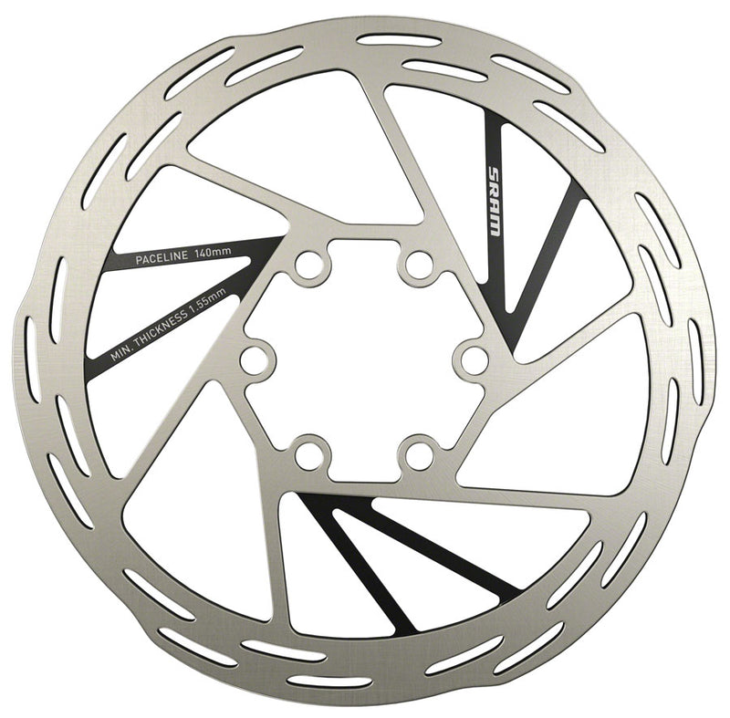 Load image into Gallery viewer, SRAM Paceline Disc Brake Rotor - 140mm 6-Bolt Silver/Black
