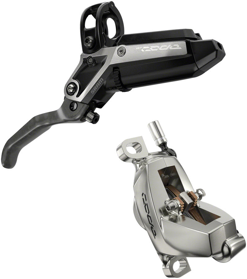 Load image into Gallery viewer, SRAM Code Ultimate Stealth Disc Brake Lever - Rear Post Mount 4-Piston Carbon Lever Titanium Hardware BLK/Silver C1
