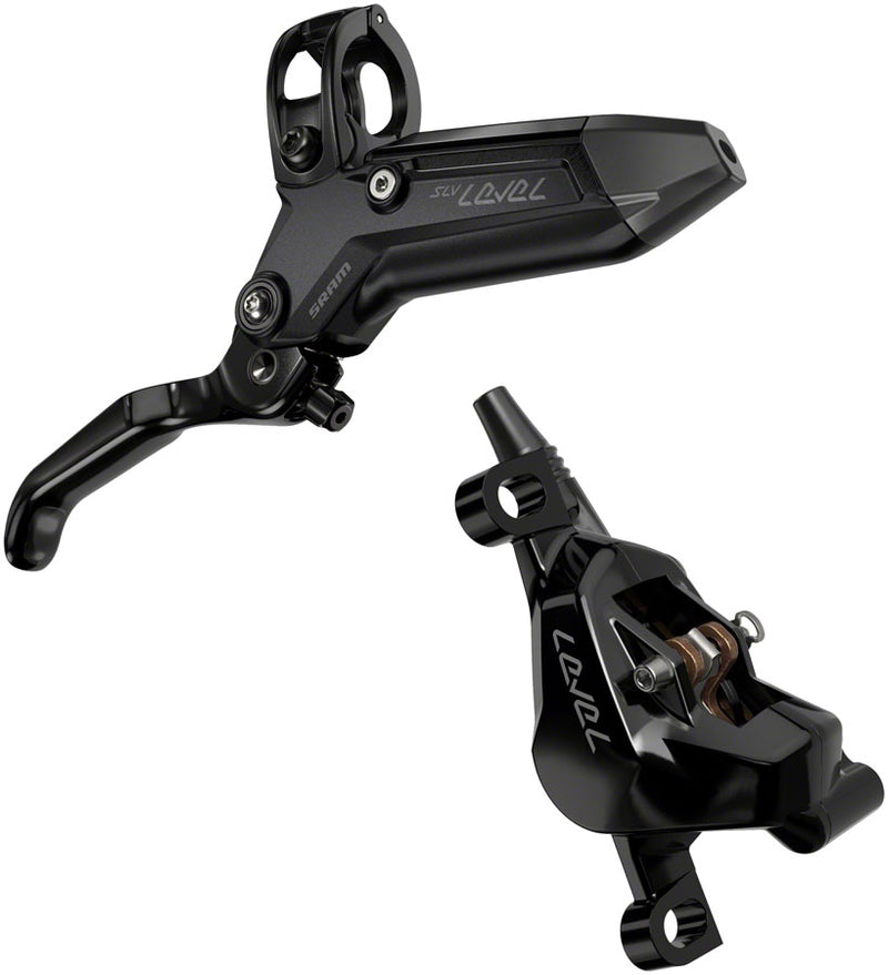 Load image into Gallery viewer, SRAM Level Silver Stealth Disc Brake Lever - Rear Post Mount 2-Piston Aluminum Lever SS Hardware BLK C1
